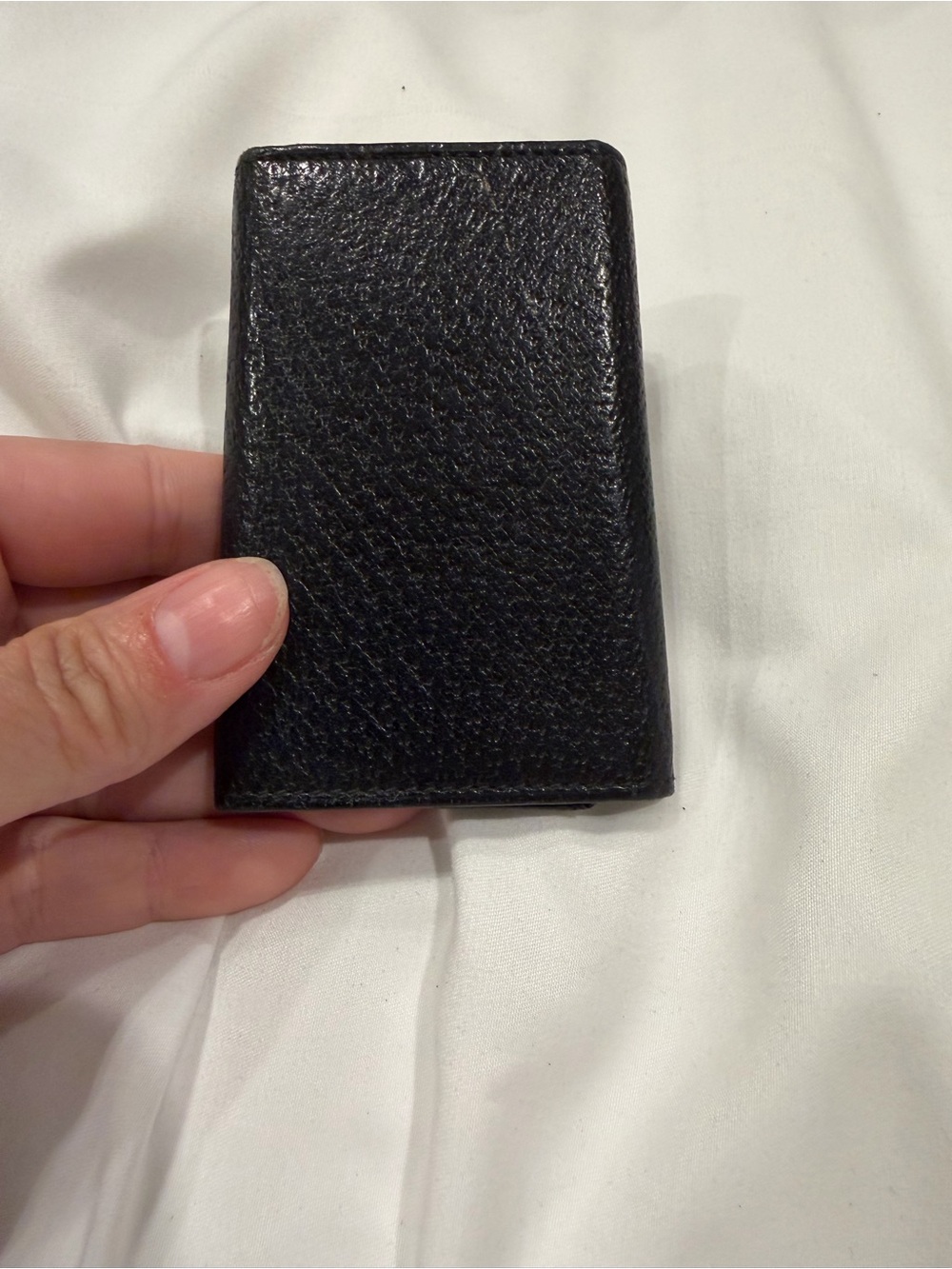 Vintage Gucci Black Leather 6-Key Holder Case Silver Logo Made in Italy
